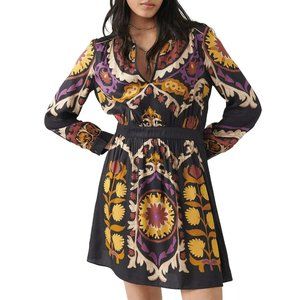 226. BA&SH Bash Fedora Floral Print Dress Black Small